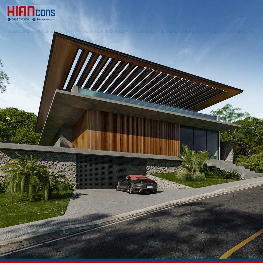Thi Công Biệt Thự Hiện Đại Mặt Tiền 20M