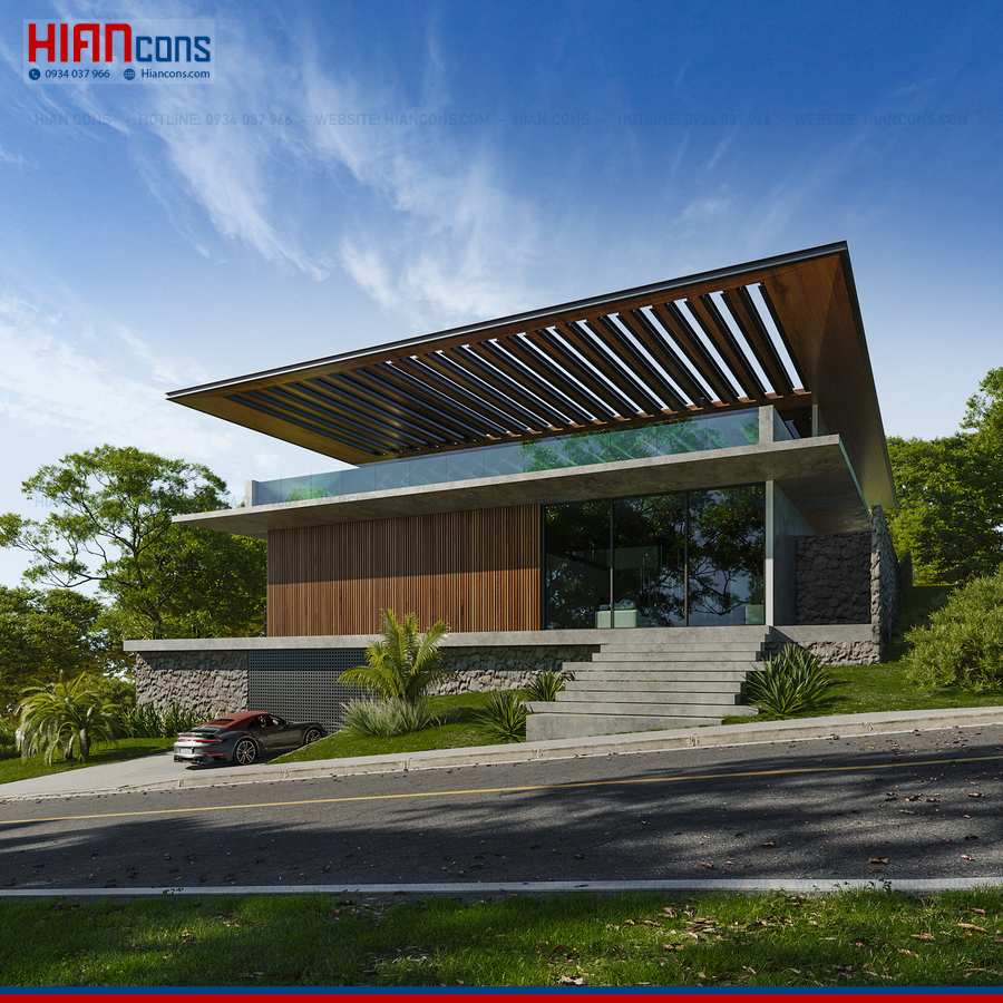 Thi Công Biệt Thự Hiện Đại Mặt Tiền 20M