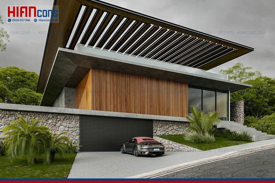 Thi Công Biệt Thự Hiện Đại Mặt Tiền 20M