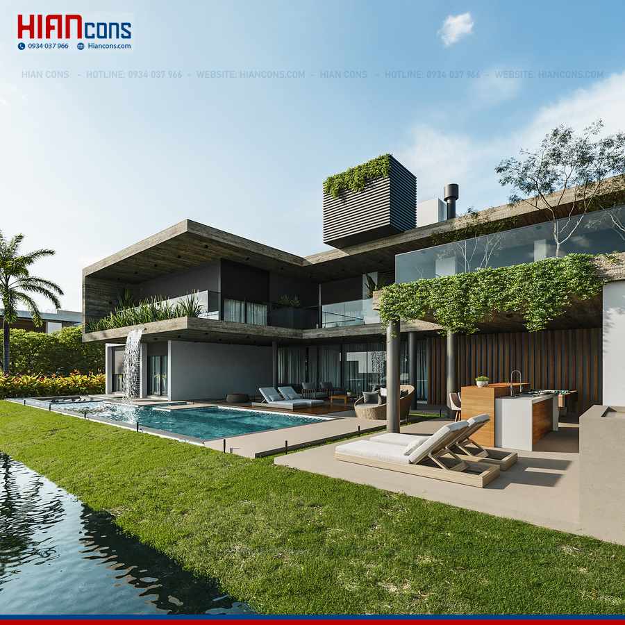 Thiết Kế Biệt Thự Hiện Đại Lô Đất Vuông