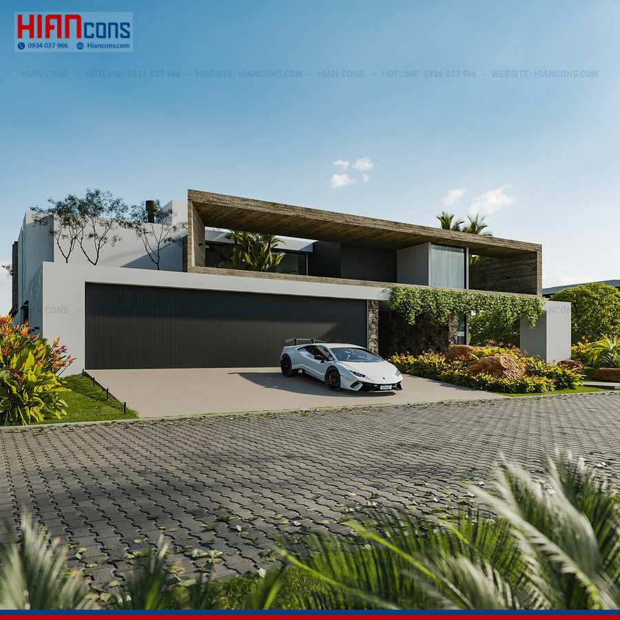 Thiết Kế Biệt Thự Hiện Đại Lô Đất Vuông