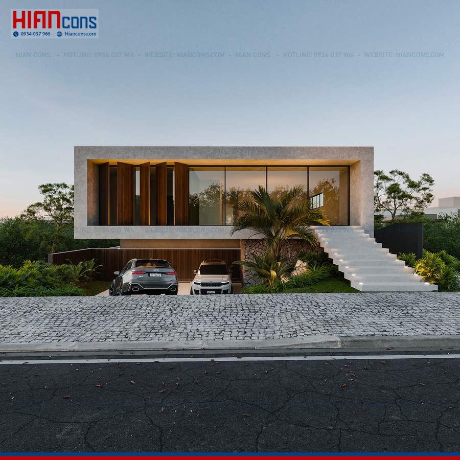 Thi Công Biệt Thự Hiện Đại Lô Đất Vuông