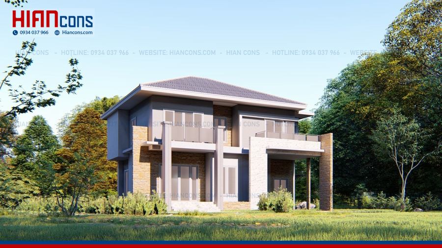 Thiết Kế Biệt Thự Mái Thái 3 Tầng