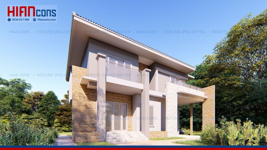 Thiết Kế Biệt Thự Mái Thái 3 Tầng