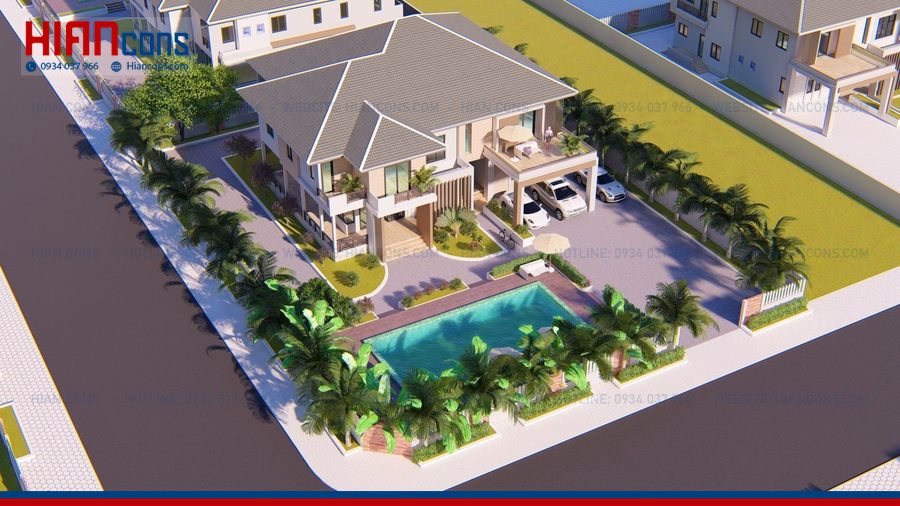 Thi Công Biệt Thự Mái Thái 1 Tầng