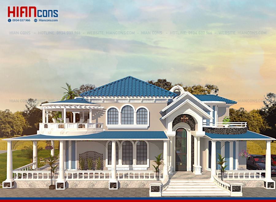 Thi Công Biệt Thự Mái Thái 2 Tầng