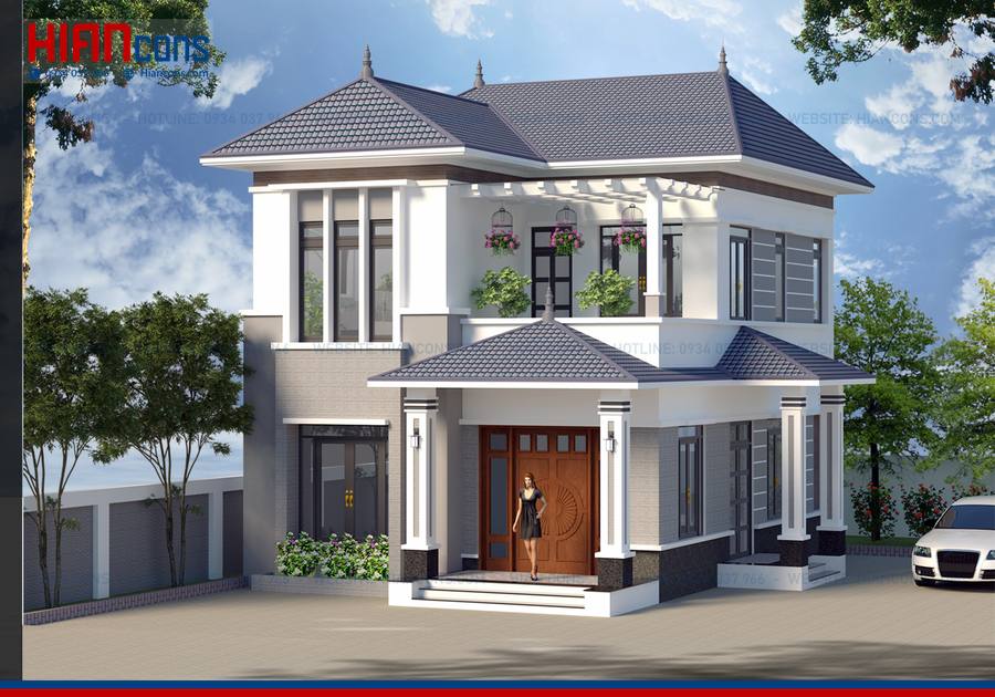 Thi Công Biệt Thự Mái Thái 2 Tầng