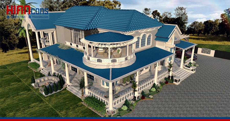 Thi Công Biệt Thự Mái Thái 2 Tầng