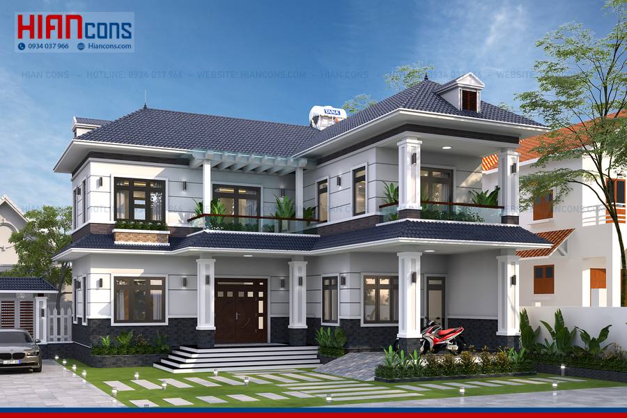 Thi Công Biệt Thự Mái Thái 3 Tầng