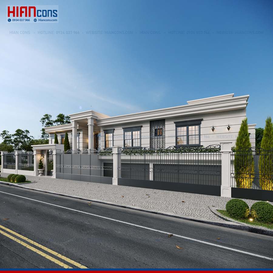 Thiết Kế Biệt Thự Tân Cổ Điển Bề Thế