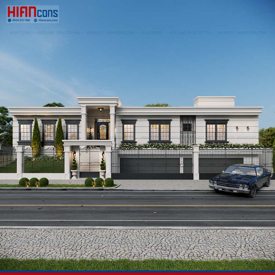 Thiết Kế Biệt Thự Tân Cổ Điển Bề Thế