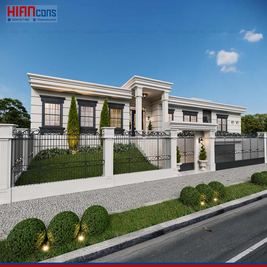 Thiết Kế Biệt Thự Tân Cổ Điển Bề Thế