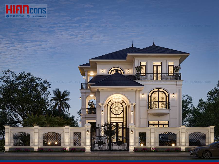 Thiết Kế Biệt Thự Tân Cổ Điển 1 Tầng