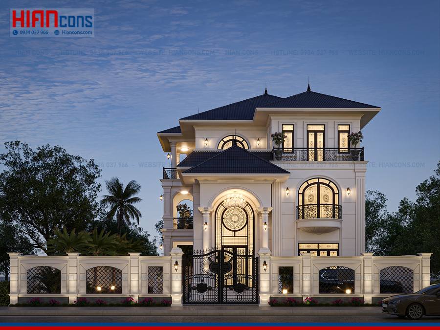 Thiết Kế Biệt Thự Tân Cổ Điển 1 Tầng