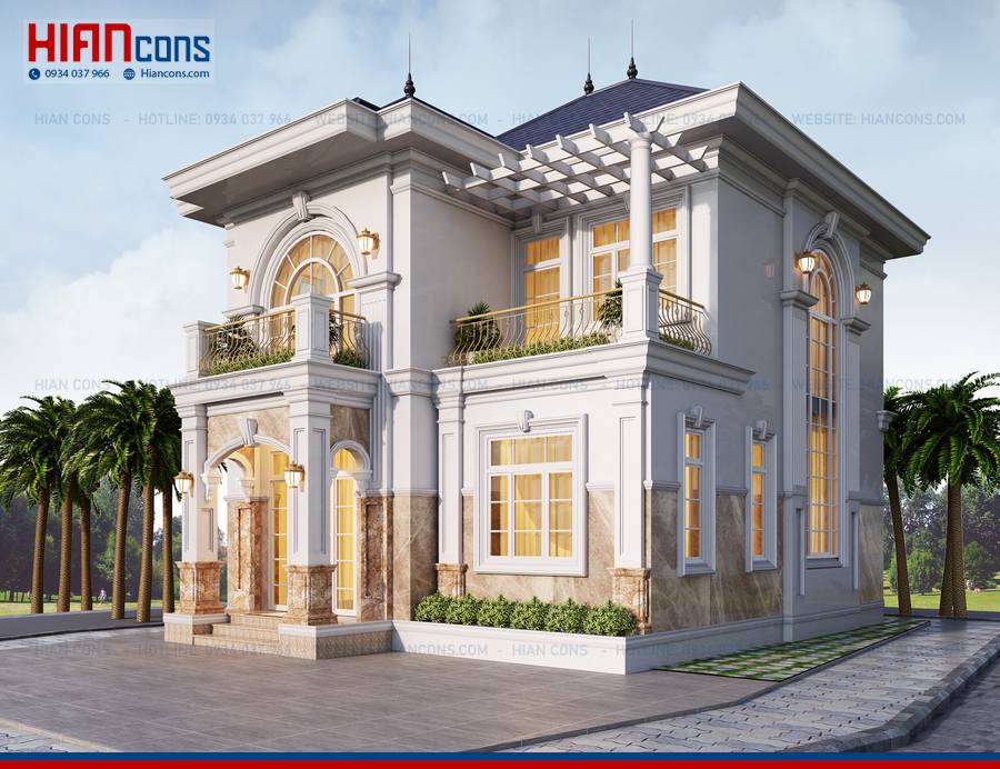 Biệt Thự Tân Cổ Điển Có Gara