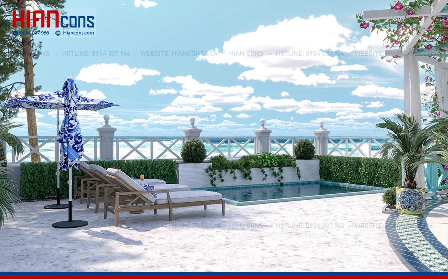 Thiết Kế Khách Sạn Địa Trung Hải 160m2