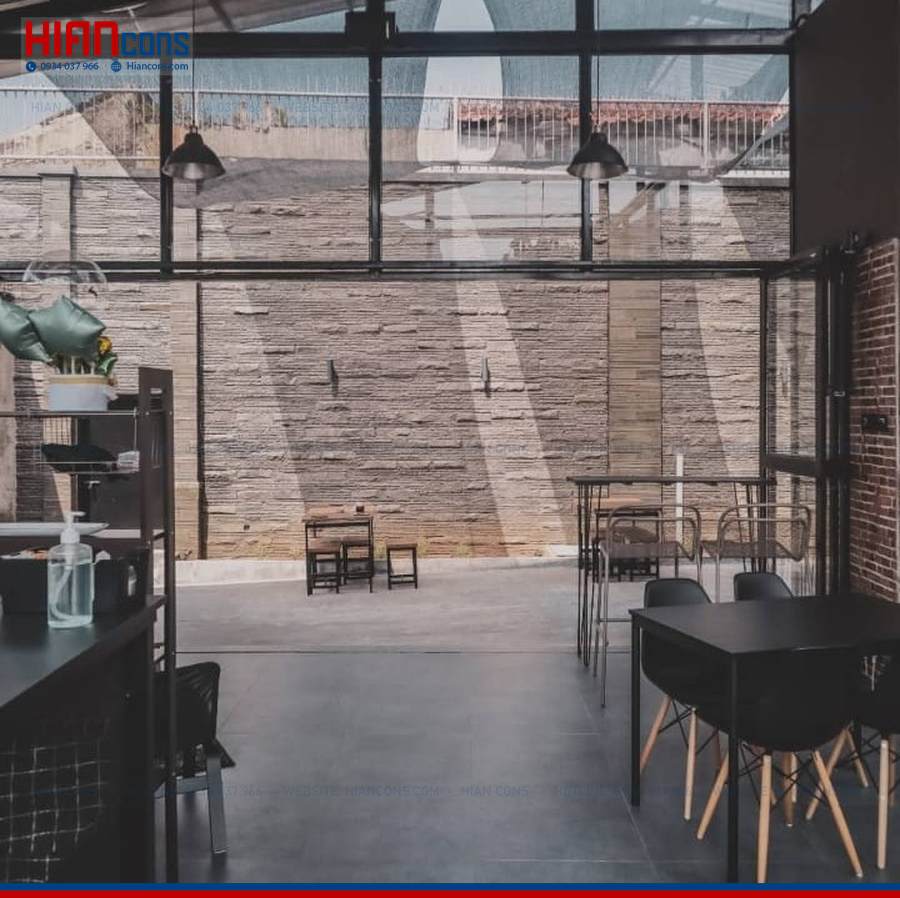 Thiết Kế Nhà Hàng Cafe Khung Thép