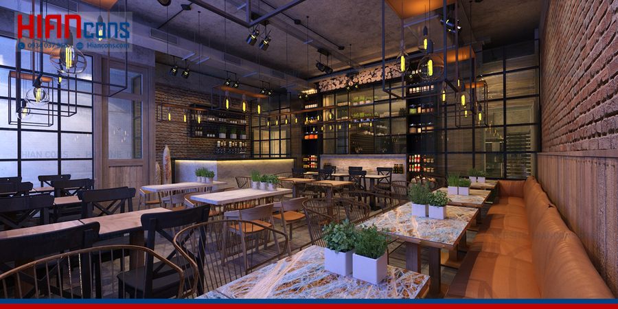 Thi Công Nhà Hàng Cafe Khung Thép