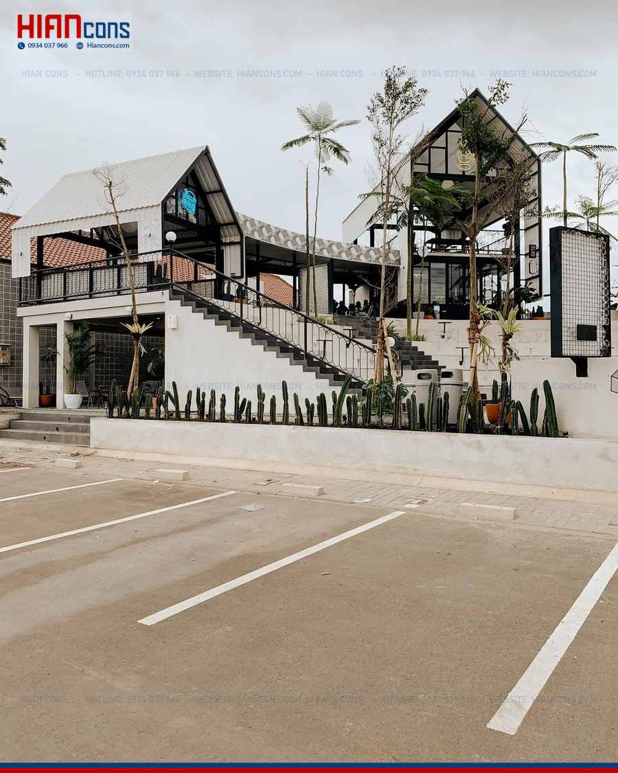 Mẫu Nhà Hàng Cafe Khung Thép Đẹp