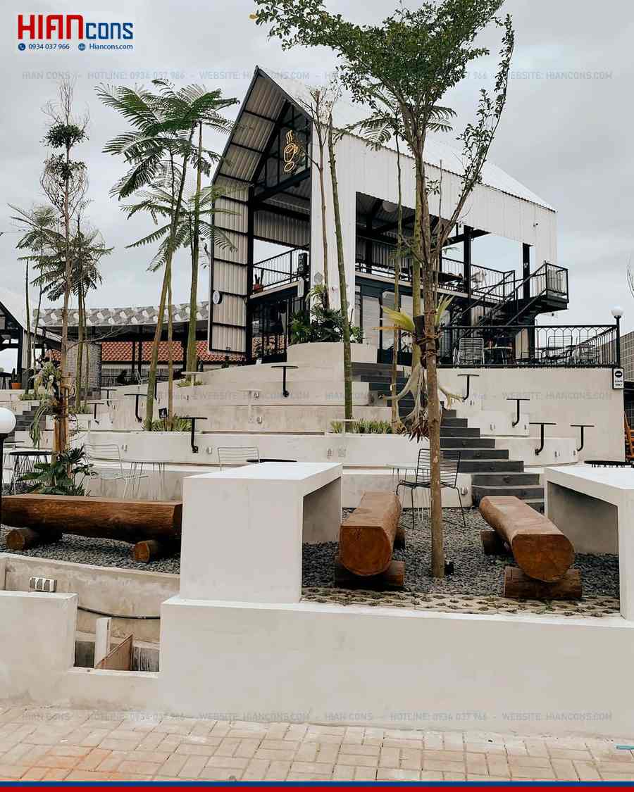 Mẫu Nhà Hàng Cafe Khung Thép Đẹp