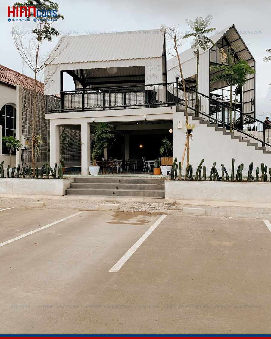 Mẫu Nhà Hàng Cafe Khung Thép Đẹp