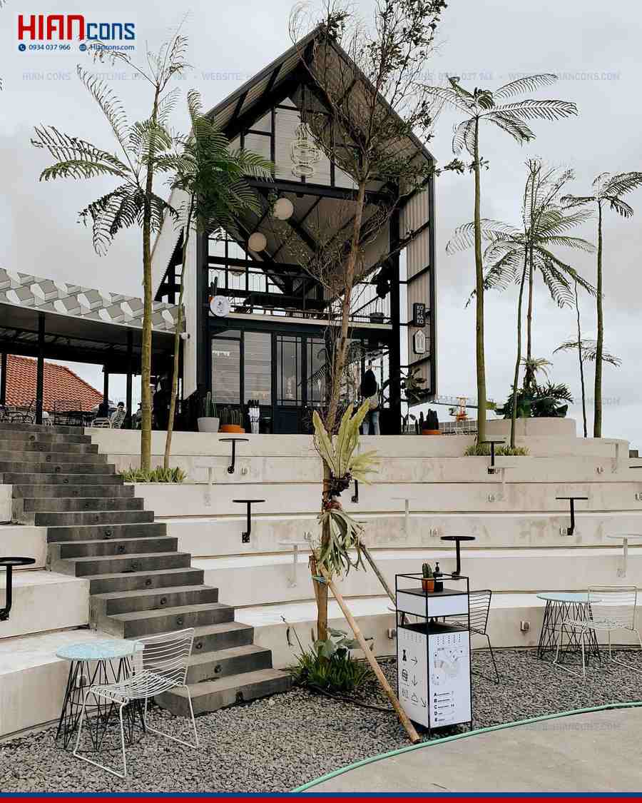 Mẫu Nhà Hàng Cafe Khung Thép Đẹp