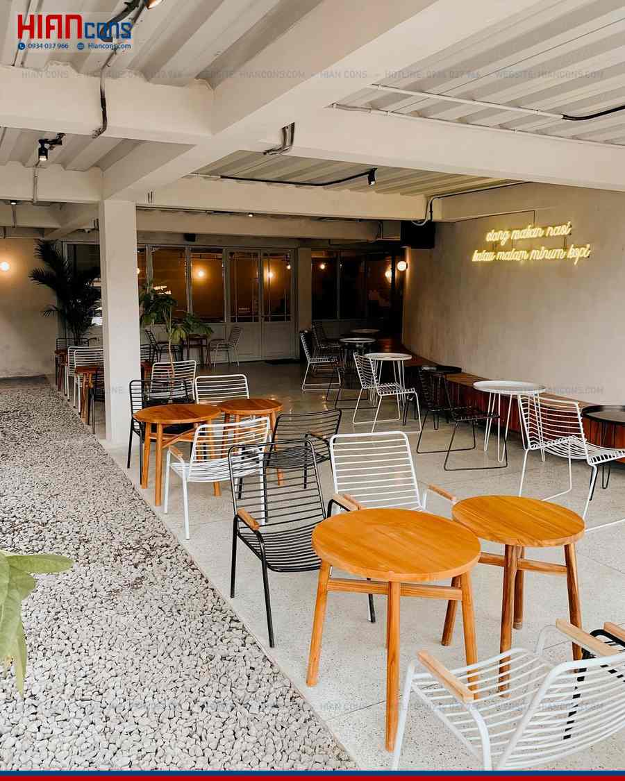 Mẫu Nhà Hàng Cafe Khung Thép Đẹp