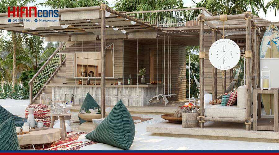 Nhà Hàng Cafe Sân Vườn Hiện Đại