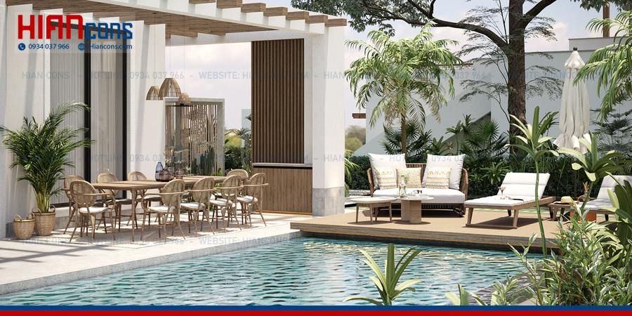 Thi Công Cafe Sân Vườn Kết Hợp Nhà Hàng