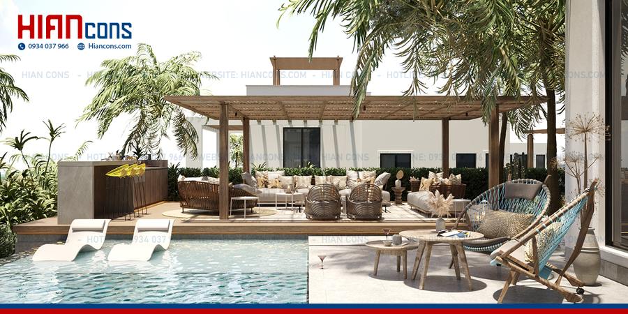 Thi Công Cafe Sân Vườn Kết Hợp Nhà Hàng