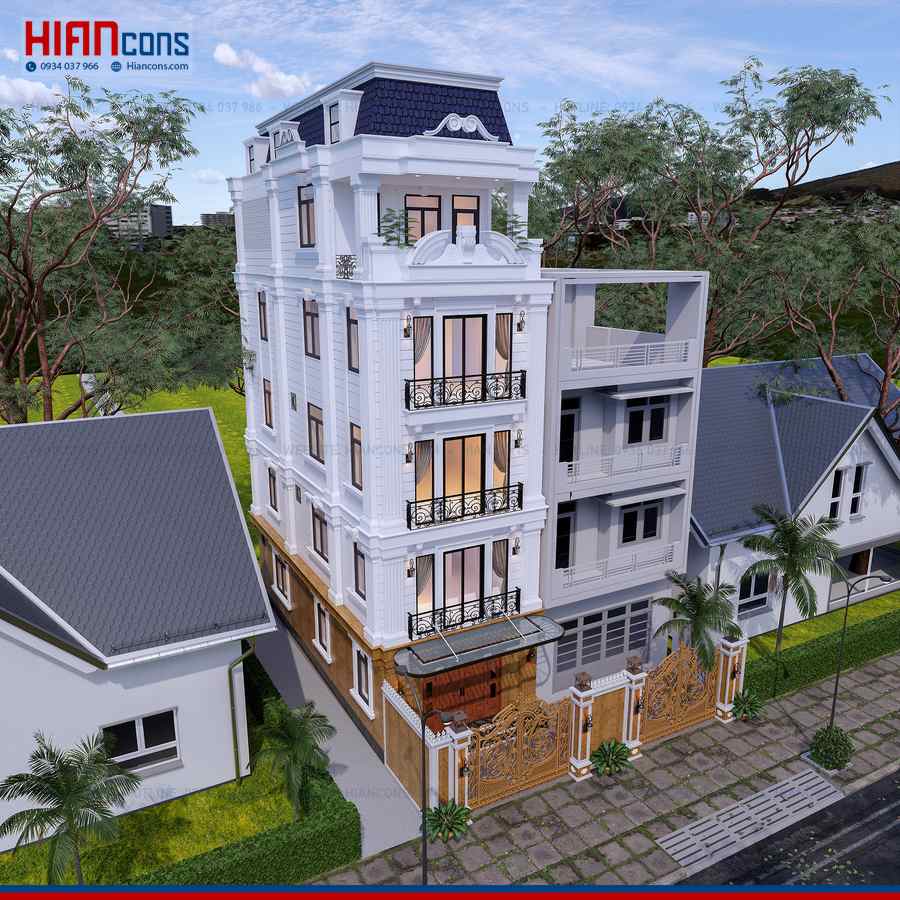 Thiết Kế Nhà Phố Cổ Điển 3 Tầng