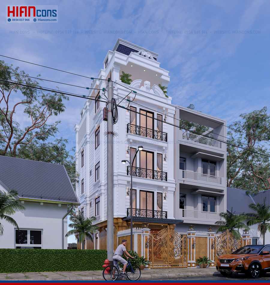 Thiết Kế Nhà Phố Cổ Điển 3 Tầng
