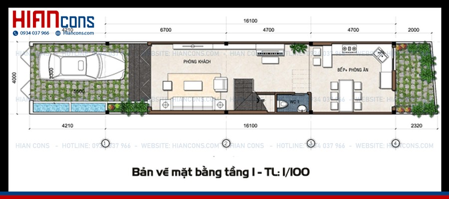 Thiết Kế Nhà Phố Hiện Đại 2 Tầng