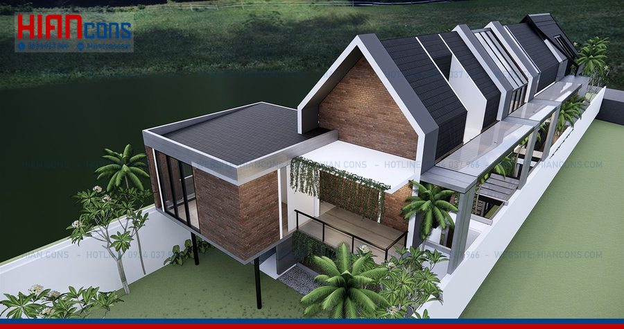 Nhà Phố Hiện Đại Mái Bằng
