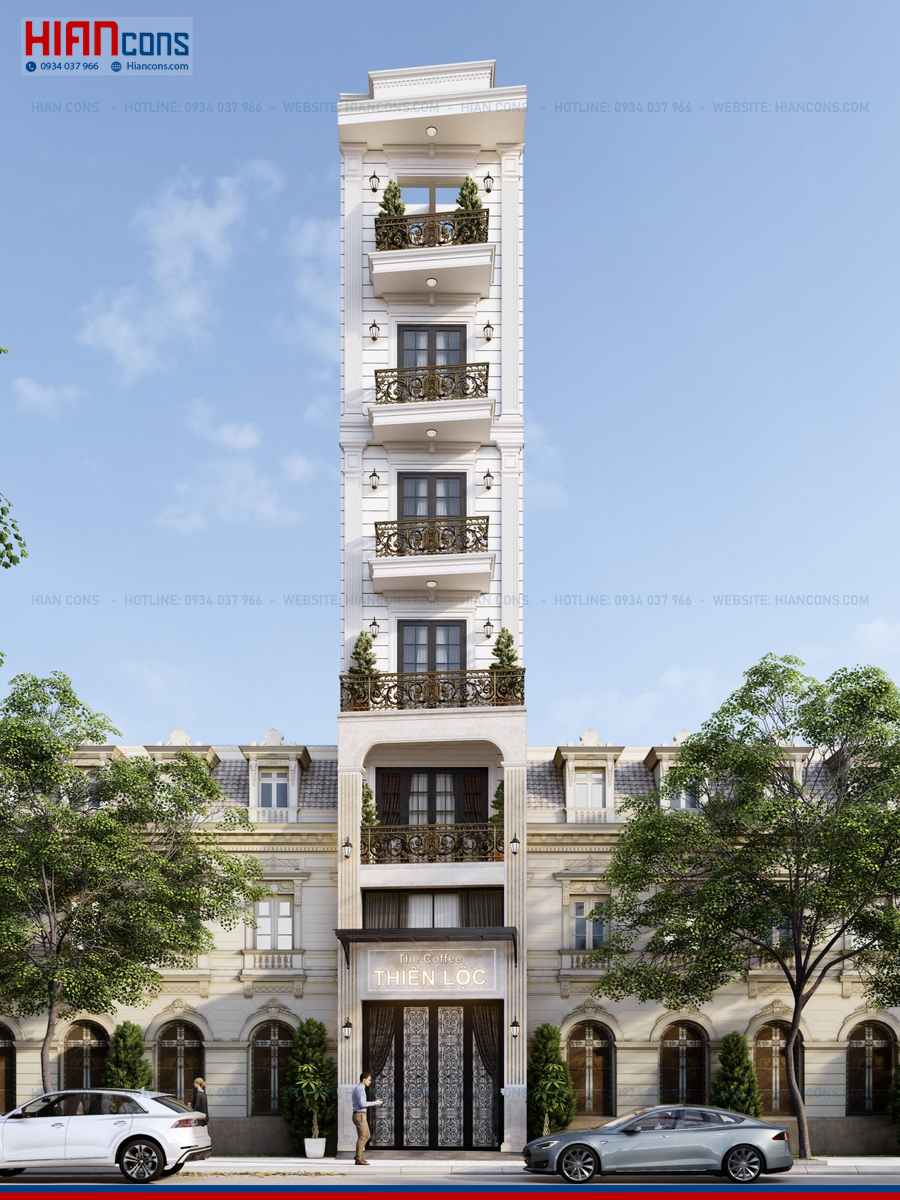 Thiết Kế Mặt Tiền Nhà Phố Tân Cổ Điển