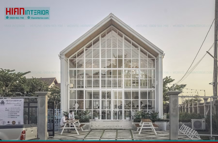 Thi Công Quán Cafe Khung Thép Ấn Tượng