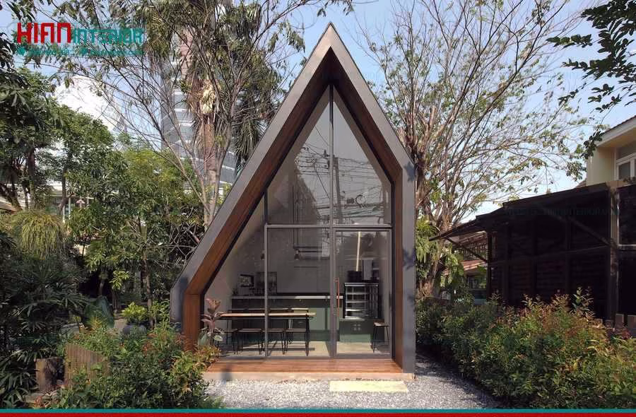 Mẫu Quán Cafe Khung Thép Độc Đáo
