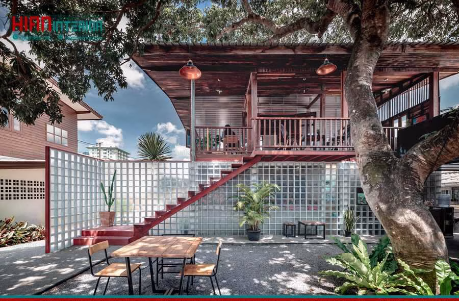 Quán Cafe Khung Thép Phong Cách Industrial