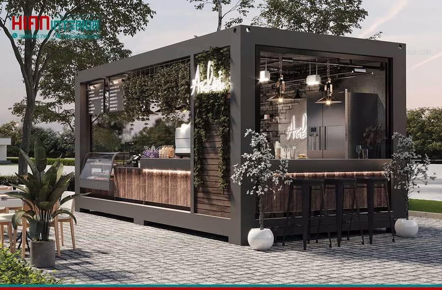Thiết Kế Cafe Khung Thép Đẹp Mắt