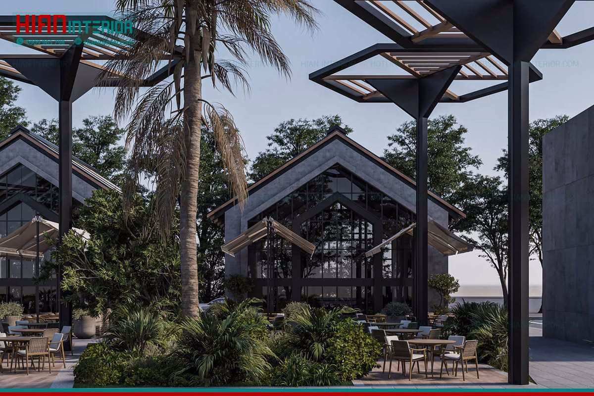 Quán Cafe Sân Vườn Có Tiểu Cảnh