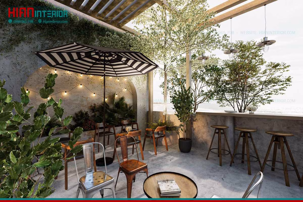 Thiết Kế Cafe Sân Vườn Mini