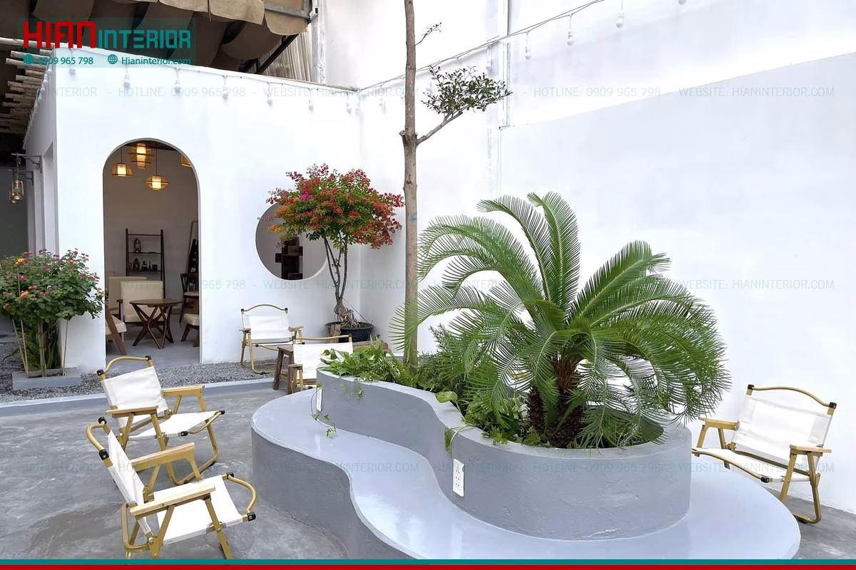 Thiết Kế Cafe Sân Vườn Nhỏ Xinh