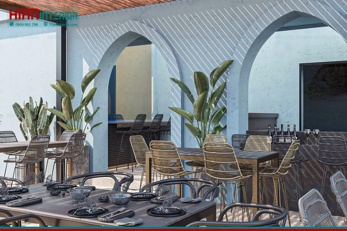 Thiết Kế Cafe Sân Vườn Không Gian Mở