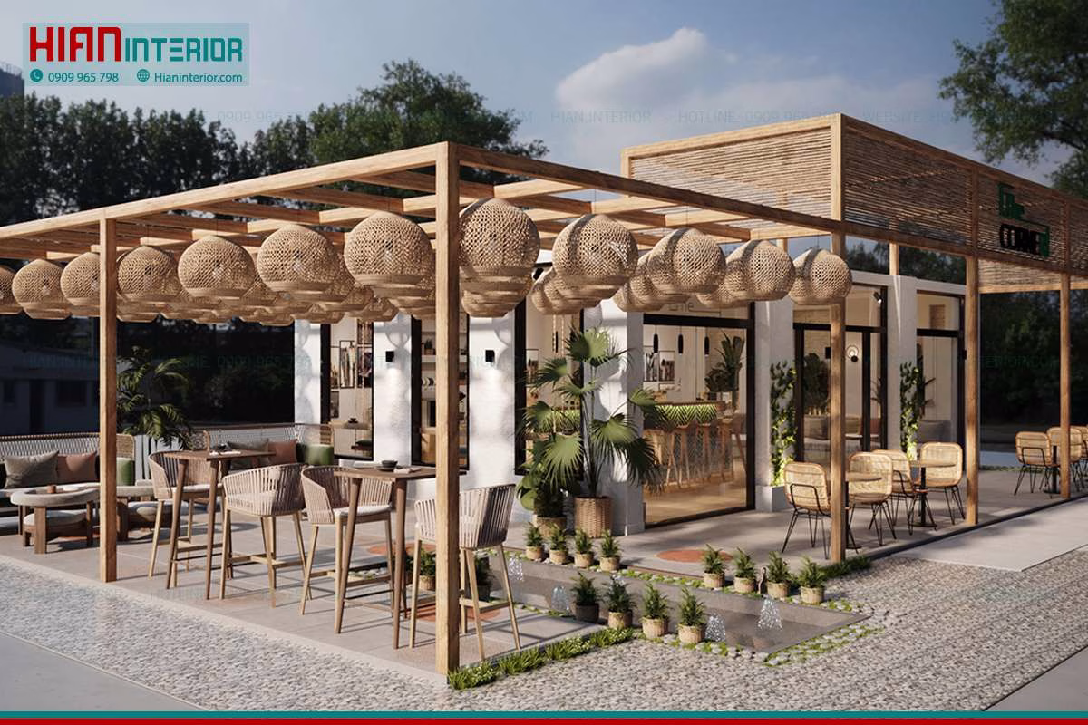 Thi Công Ánh Sáng Cafe Sân Vườn