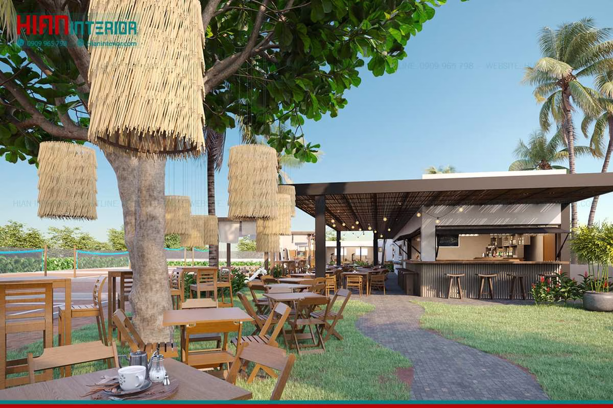 Quán Cafe Khung Thép Sân Vườn Cực Chill