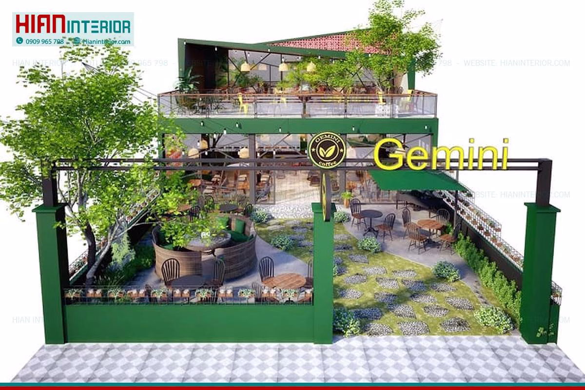 Thi Công Cafe Sân Vườn Sáng Tạo